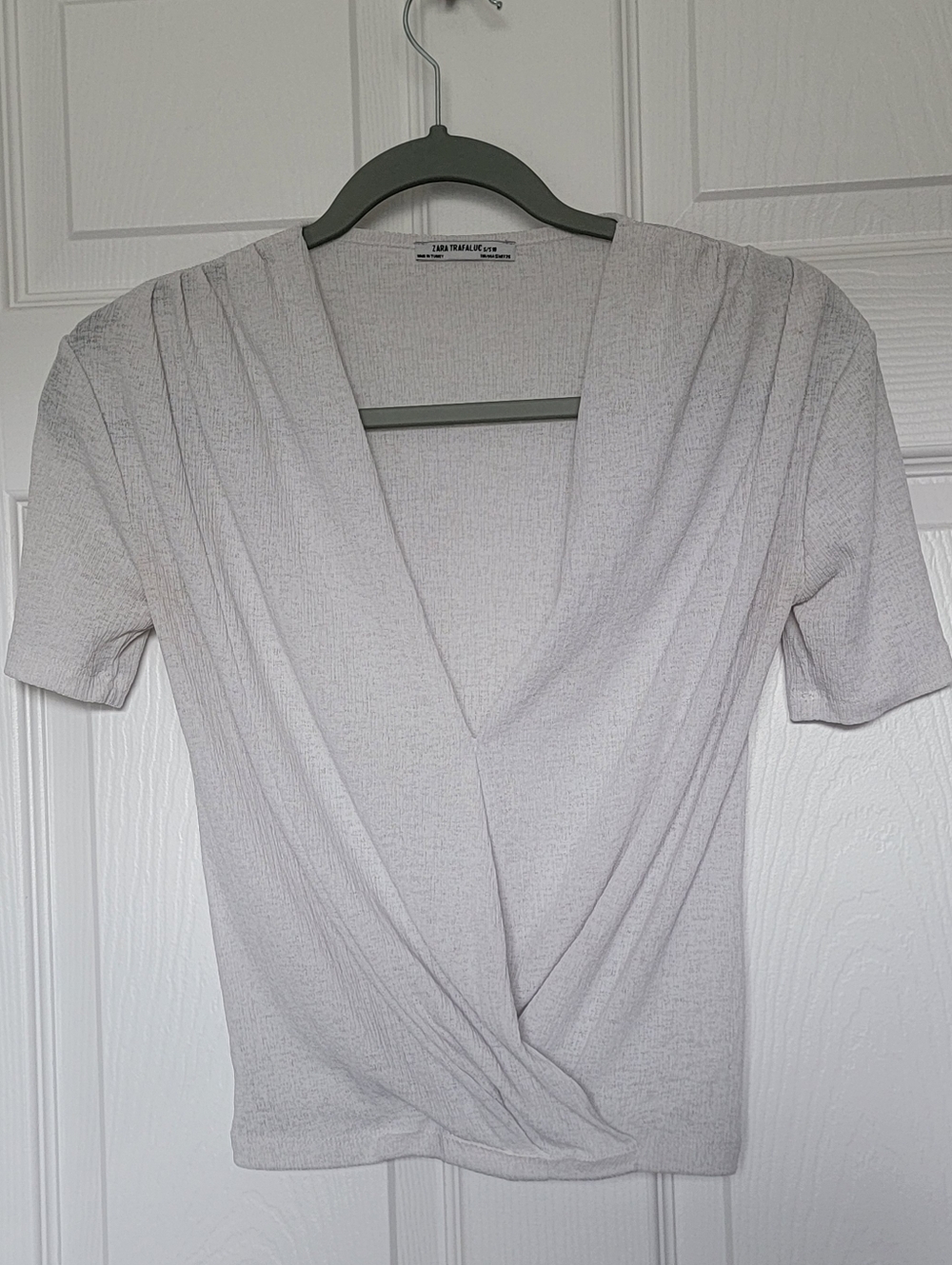 Zara Short Sleeved Drape Front Top Size Small